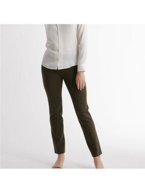 Quince Ultra-Stretch Ponte Straight Leg Pants Olive Green Size XL